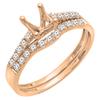 Dazzlingrock Collection 0.2tw Round White Diamond Semi Mount Engagement Ring Set 1/, Can be Fit 0.75 to 1.00 Ct. (5.8mm to 6.5mm) Round Center Stone, 10K Solid Rose Gold, Size 5.5 view 1