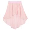 Freebily Kids Girls Basic High-Low Elastic Waistband Chiffon Skirt Irregular Circular Ballet Jazz Dance Studio Practice Dress Pink 14 view 3