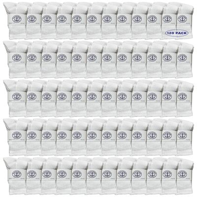 Yacht & Smith 120 Pairs Of Wholesale Kids Crew Socks, Childrens Cotton Casual Crew Socks Size 6-10