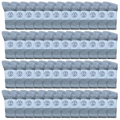 Yacht & Smith 48 Pairs Wholesale Kids Crew Socks, Childrens Cotton Casual Crew Socks Size 6-8