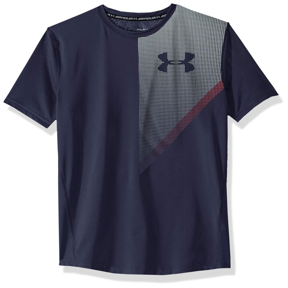Under Armour Boys' Raid Short Sleeve T-Shirt , Blue Ink (497)/Rift Blue , Youth Small