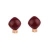 HAPPYAN Cute Candy Color Enamel Geometric Shape Clip on Earrings Non Pierced for Women Ear Clip (Wine Red Clip-on) view 1