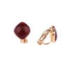 HAPPYAN Cute Candy Color Enamel Geometric Shape Clip on Earrings Non Pierced for Women Ear Clip (Wine Red Clip-on) view 2