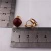 HAPPYAN Cute Candy Color Enamel Geometric Shape Clip on Earrings Non Pierced for Women Ear Clip (Wine Red Clip-on) view 3