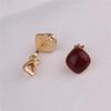 HAPPYAN Cute Candy Color Enamel Geometric Shape Clip on Earrings Non Pierced for Women Ear Clip (Wine Red Clip-on) view 4
