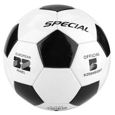 Premium Soccer Ball Size 5, Black and White PVC Training Ball with Latex Liner, Professional Match and Amateur Sports Football