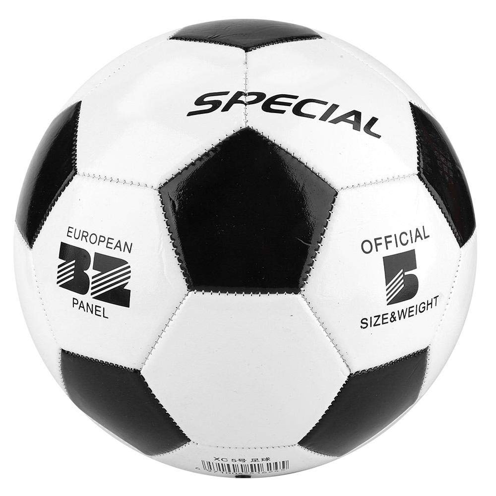 Premium Soccer Ball Size 5, Black and White PVC Training Ball with Latex Liner, Professional Match and Amateur Sports Football