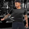 3 Packs Workout Shirts for Men - Activewear Tops Gym Shirts Dry Fit Mesh Moisture Wicking Running Fitness Short Sleeve Crewneck Sports Athletic T-Shirt Tops Black/Gray/Blue-3P02-L view 2