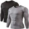 DEVOPS 2 Pack Men's Thermal Long Sleeve Compression Shirts (Small, Black/Light Grey) view 1