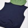 Fruit of the Loom Boys' Fleece Full Zip Sleeveless Vest, Ghost Navy/Gametime Green/Charcoal Heather, Small view 3