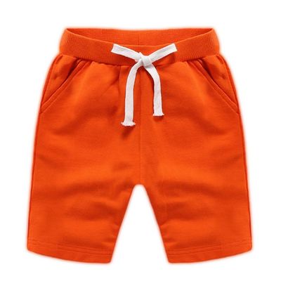 Ding Dong Baby Toddler Kid Boy Summer Solid Cotton ShortsOrange,7-8T