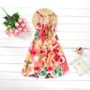 Baby Girls Sundress for 1-8 Years Old Kids Children Vestidos Floral Bohemian Beach Straps Dress Necklace Sets (18-24 Months, Pink) view 2