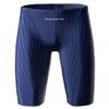 MY KILOMETRE Men's Swimsuit Jammer Solid Swim Jammers Endurance Long Racing Training Swimsuit Navy view 2