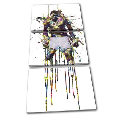 Bold Bloc Design - Muhammad Ali Boxer Boxing Colourful Sports 180x90cm Treble Canvas Art Print Box Framed Picture Wall Hanging - Hand Made in The UK - Framed and Ready to Hang RC-8872(00B)-TR21-PO-D