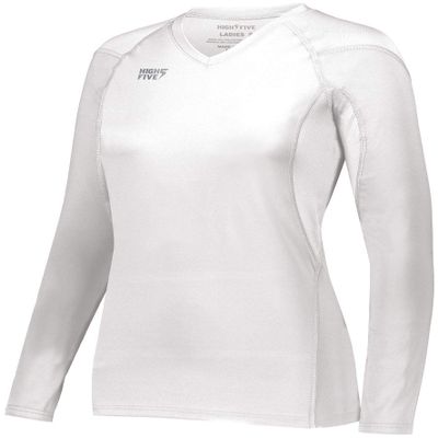 Augusta Sportswear Ladies TruHit Long Sleeve Jersey, White, 2XL