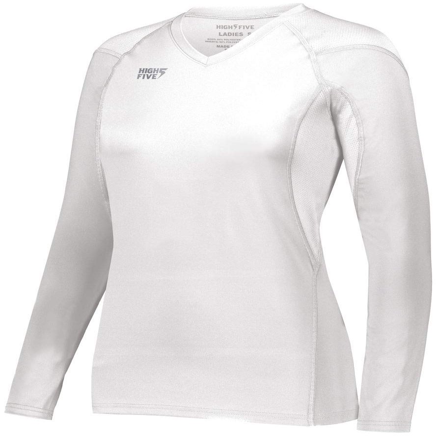Augusta Sportswear Ladies TruHit Long Sleeve Jersey, White, 2XL