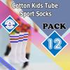 Yacht & Smith 12 Pairs Of Wholesale Kids Tube Socks, Cotton Bulk Sport Socks Size 4-6 view 2