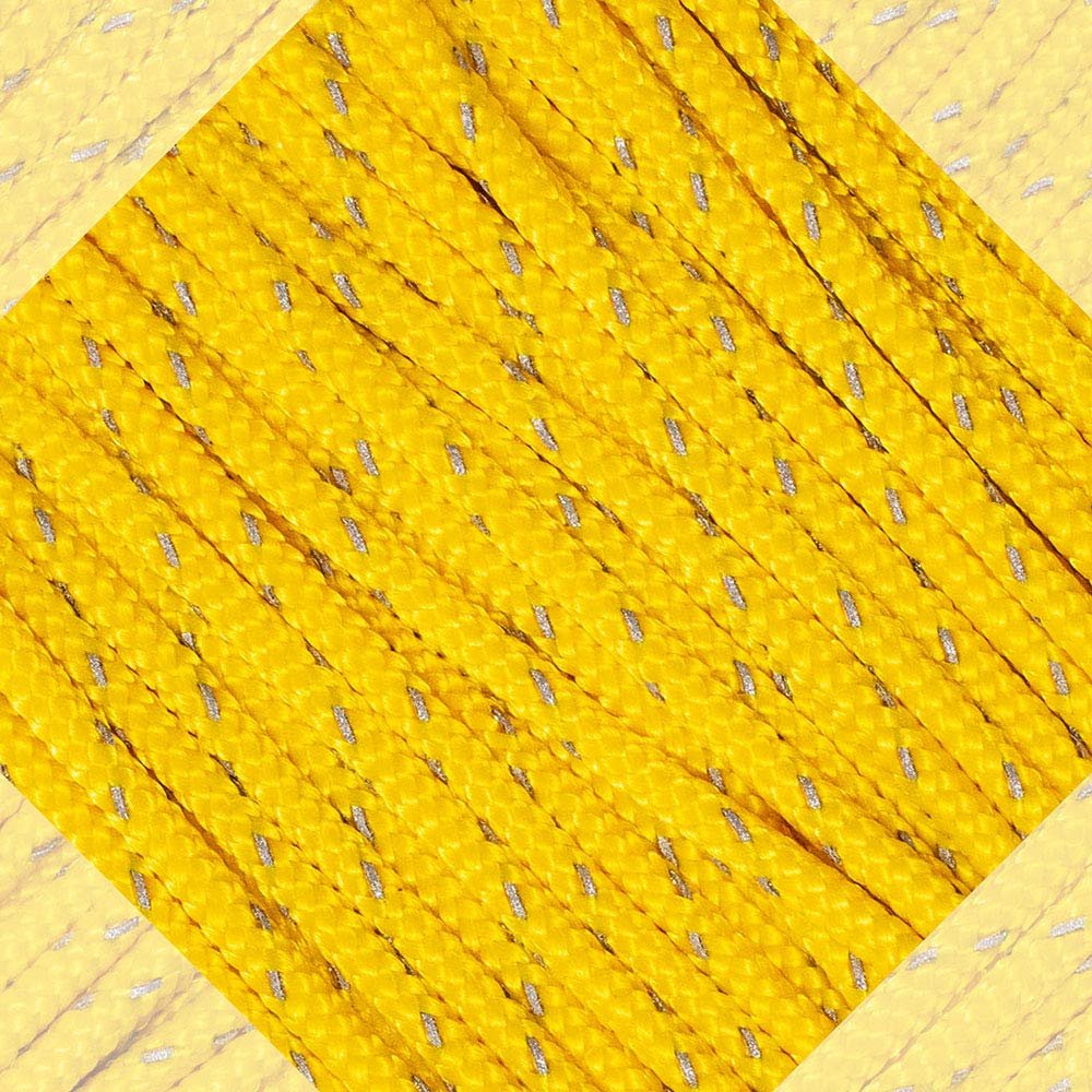 Craft County Reflective Paracord Rope Holds Up to 95lbs 1.88mm Diameter for Outdoor Necessities (Yellow, 1000 Feet)