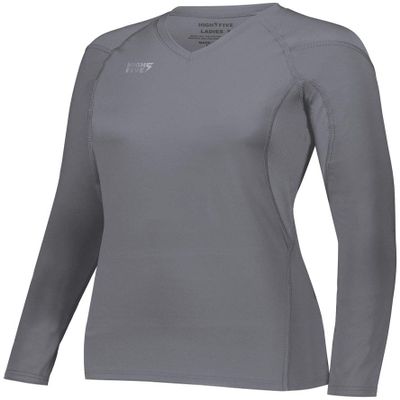 Augusta Sportswear Ladies TruHit Long Sleeve Jersey, Graphite, L