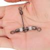 10Pcs/Set T Shape Fishing Swivels, C- line Crane Swivels, Crosses line Rolling Swivels Connector 3 Way Rolling Swivels Hook Connector Luminous Fishing Lure Line Connector Fishing Tackle(#1) view 2