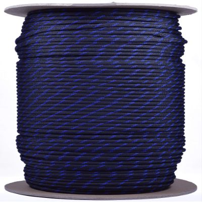 10', 25', 50', 100' Hanks or 250', 1000' Spools of Parachute 550 Cord Type III 7 Strand Paracord - Thin Blue Line - 1000 Foot Spool