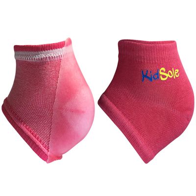KidSole Gel Heel Strap for Kids with Heel Sensitivity from Severs Disease, Plantar Fasciitis. (Black) (Kids Size 1-6, Pink)