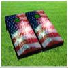 American Flag Series - Premium Cornhole Boards - Includes 2 Regulation Size 4' x 2' Cornhole Boards, and a Set of 8 Double Stitched Cornhole Bags (American Firework Flag) view 1