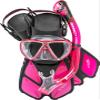 Cressi Bonete Pro Dry Set Mask+Snokel+Fins Sets, Translucent Pink, S/M view 1