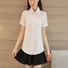 Taiduosheng Womens Short Sleeve Baby Collar White Shirts Girls School Button Down Shirts OL Office Formal workshirts view 4