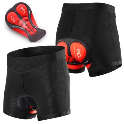 Lixada Men's Cycling Shorts 3D Padded MTB Bicycle Bike Underwear Shorts Breathable,Quick Dry Pants,Lightweight Shorts Red