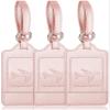 3 Pack Luggage Tags - Quick Install, Privacy Protection, Airplane Travel Essentials for Suitcases, Durable Leather - Rose Gold view 1