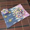 Hand-Woven Cotton Wallet Big Knit Roses and Embroider Coin Purse Size M view 2