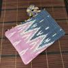 Hand-Woven Cotton Wallet Big Knit Roses and Embroider Coin Purse Size M view 3