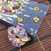 Hand-Woven Cotton Wallet Big Knit Roses and Embroider Coin Purse Size M view 4