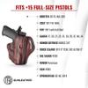 1791 GunLeather Holster for Sig Sauer P226, P220, P229 Right Hand OWB Leather Gun Holster for Belts Also fits 1911 with Rails, HK VP9, Beretta 92FS view 2