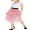 Womens Elegant Mesh Layered Tulle Skirt Sheer Tutu Skirt Midi Dress (XL, Nude Pink) view 3