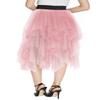 Womens Elegant Mesh Layered Tulle Skirt Sheer Tutu Skirt Midi Dress (XL, Nude Pink) view 4
