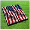 American Flag Series - Premium Cornhole Boards - Includes 2 Regulation Size 4' x 2' Cornhole Boards, and a Set of 8 Double Stitched Cornhole Bags (American Wavy Flag) view 1