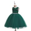 Glamulice Dark Green Flower Girl Dress 3D Floral Embroidery with Belt Sash Tulle Vintage Wedding Party Dresses Holiday Princess Photo Shoot Prom Dance Kids Formal Pageant Gala Ball Gown Christmas 5 6 view 3