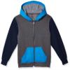 Fruit of the Loom boys Fleece Sweatshirts, Hoodies, Sweatpants & Joggers Shirt, Full Zip - Charcoal Heather/Navy, XX-Large US view 1