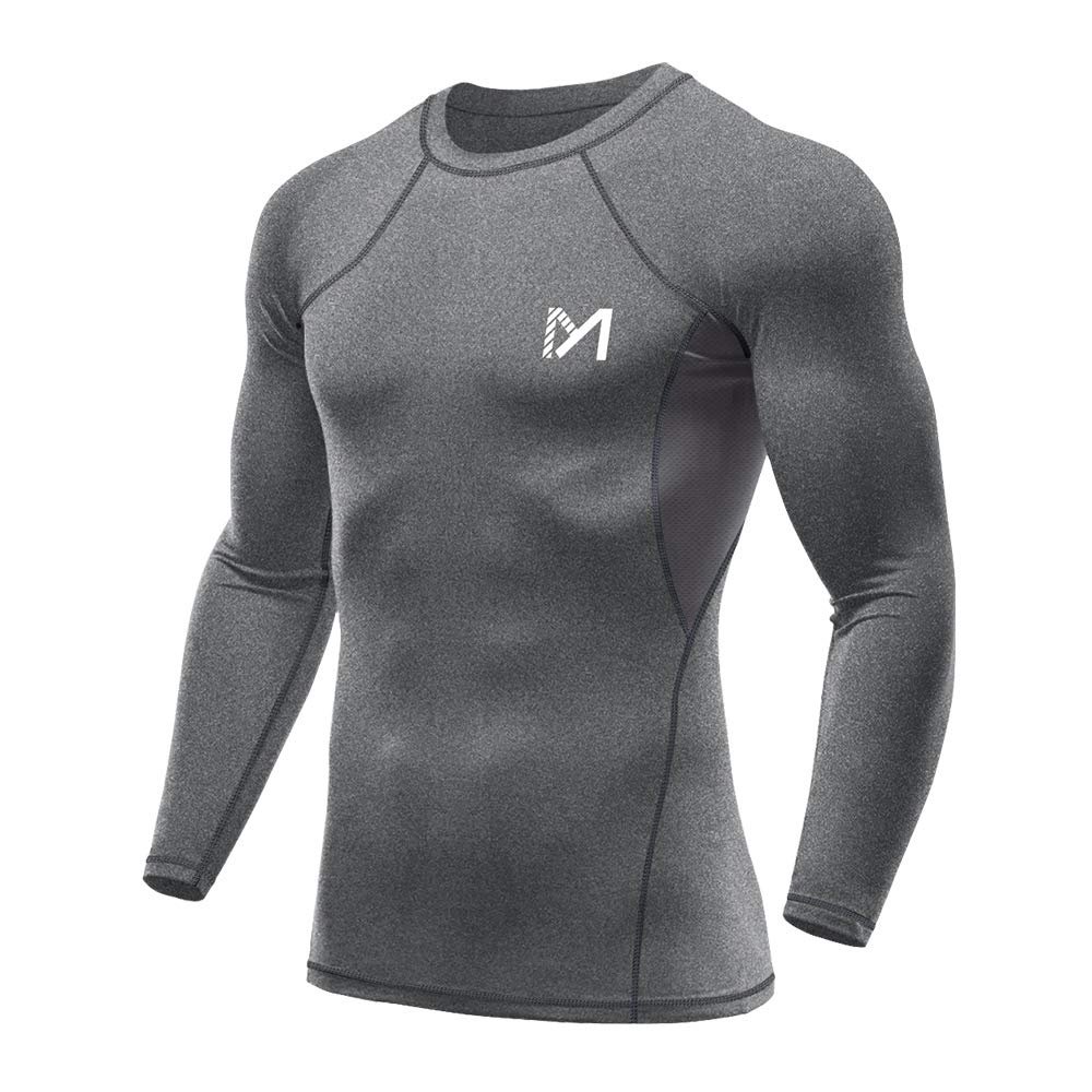 MEETYOO Men's Compression Shirt, Cool Dry Long Sleeve Underwear Top for Men, Sport Fitness Base Layer