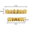 24K Plated Gold Grillz 8 Teeth Mouth Top & Bottom Set Hip Hop Bling Grills for Men + Microfiber Cloth view 4