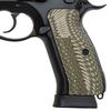 Guuun G10 CZ Grips for Full Size CZ 75 SP-01 OPS Eagle Wing Texture - OD/Green view 1