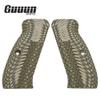 Guuun G10 CZ Grips for Full Size CZ 75 SP-01 OPS Eagle Wing Texture - OD/Green view 2