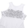 Agoky Kids Girl's Lyrical Dance Costume Dress Illusion Sweetheart Chiffon Skirted Leotard Modern Contemporary Dresses White 5-6 view 3