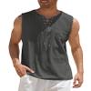 COOFANDY Mens Sleeveless Hippie Tops Casual Lace Up Tunic V-Neck Yoga Beach Top Charcoal view 1