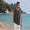 COOFANDY Mens Sleeveless Hippie Tops Casual Lace Up Tunic V-Neck Yoga Beach Top Charcoal view 2