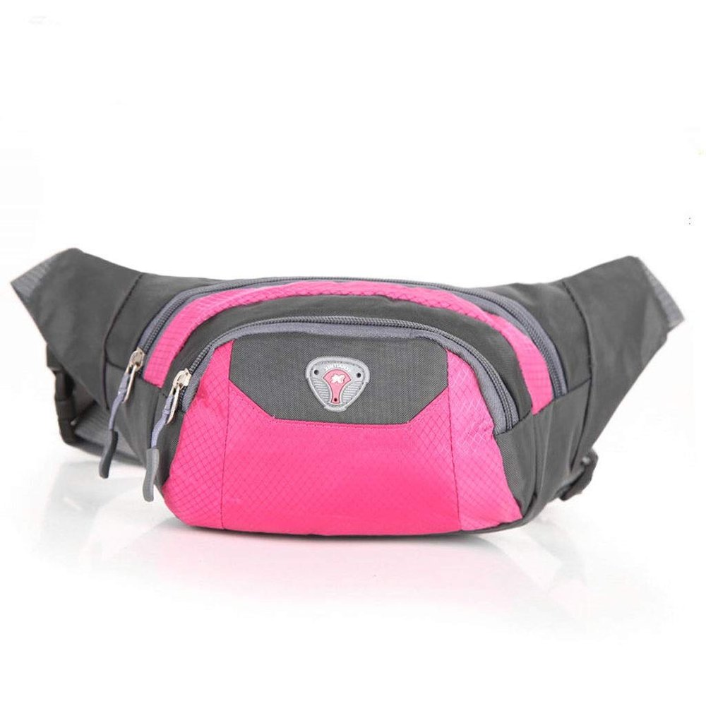 Chest Bag Multi-Function Pocket Messenger Bag Sports Fanny Pack Diagonal Bag Unisex Waist Pack Large-Capacity Pockets KC-49 (Pink)