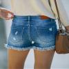luvamia Jean Shorts Womens Mid Rise Stretchy Cut Off Frayed Denim Shorts Ripped Summer Casual Beach Vacation Clothes Lapis Storm Size Medium Fits US 8-10 view 3