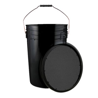 Champion Sports 6 Gallon Bucket with Padded Soft Seat Lid - Durable Construction - Balls Not Included - Ideal for Baseball, Softball, T-Ball, Practice Balls, and Lacrosse Black